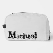 Minimalistischer moderner Monogramm-Name schwarz g Waschbeutel (Vorderseite)