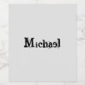 Minimalistischer moderner Monogramm-Name schwarz g Weinetikett (Einzelnes Label)