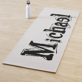 Minimalistischer moderner Monogramm-Name schwarz g Yogamatte