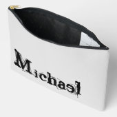 Minimalistischer moderner Monogramm-Name schwarz g Zubehörtasche (Offen)