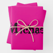 Minimalistischer moderner Monogramm-Name schwarz h Geschenkpapier Set (Beispiel)