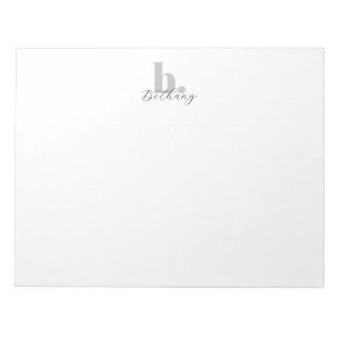 Minimalistischer moderner Monogramm-Schriftname  Notizblock