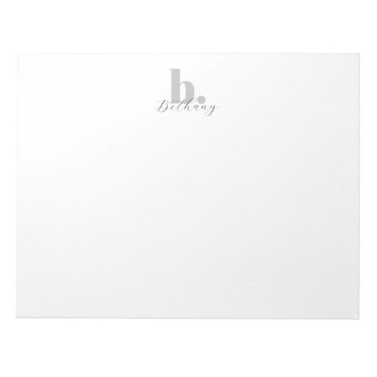 Minimalistischer moderner Monogramm-Schriftname Notizblock (Vorderseite)