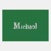 Minimalistischer moderner Monogrammname dunkelgrün Geschenkpapier Set (Vorderseite 2)