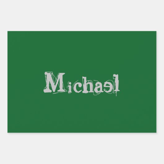 Minimalistischer moderner Monogrammname dunkelgrün Geschenkpapier Set (Vorderseite)