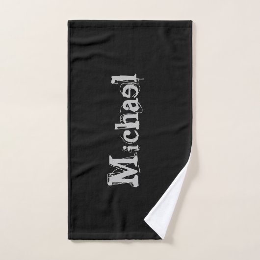 Minimalistischer moderner Monogrammname Schwarz-we Badhandtuch Set (Handtuch)