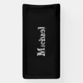 Minimalistischer moderner Monogrammname Schwarz-we Banner (Vertikal)