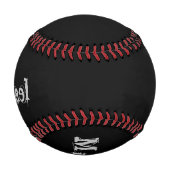 Minimalistischer moderner Monogrammname Schwarz-we Baseball (Vorderseite)