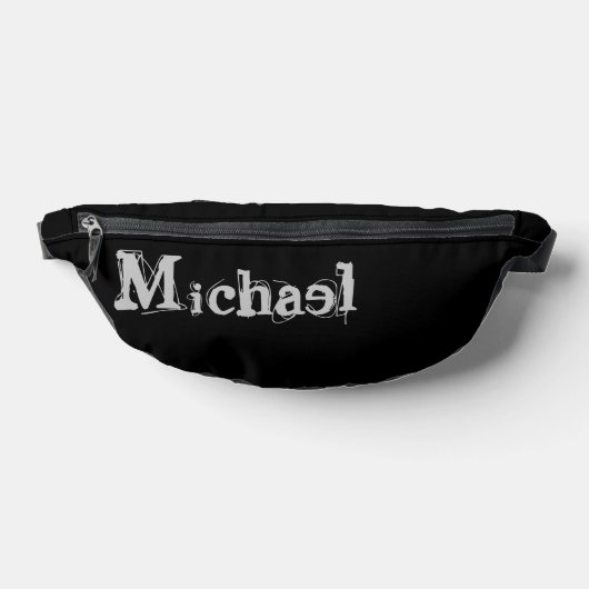 Minimalistischer moderner Monogrammname Schwarz-we Bauchtasche (Ablage )