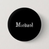 Minimalistischer moderner Monogrammname Schwarz-we Button (Vorderseite)
