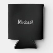 Minimalistischer moderner Monogrammname Schwarz-we Dosenkühler (Vorderseite)