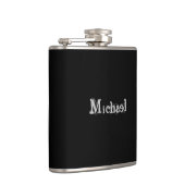 Minimalistischer moderner Monogrammname Schwarz-we Flachmann (Rechts)