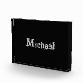 Minimalistischer moderner Monogrammname Schwarz-we Fotoblock (Rechts)