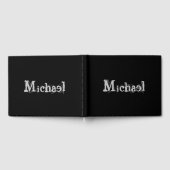 Minimalistischer moderner Monogrammname Schwarz-we Gästebuch (Voll)