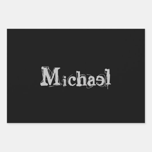 Minimalistischer moderner Monogrammname Schwarz-we Geschenkpapier Set (Vorderseite 2)