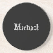 Minimalistischer moderner Monogrammname Schwarz-we Getränkeuntersetzer (Vorne)
