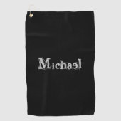 Minimalistischer moderner Monogrammname Schwarz-we Golfhandtuch (Vorderseite)