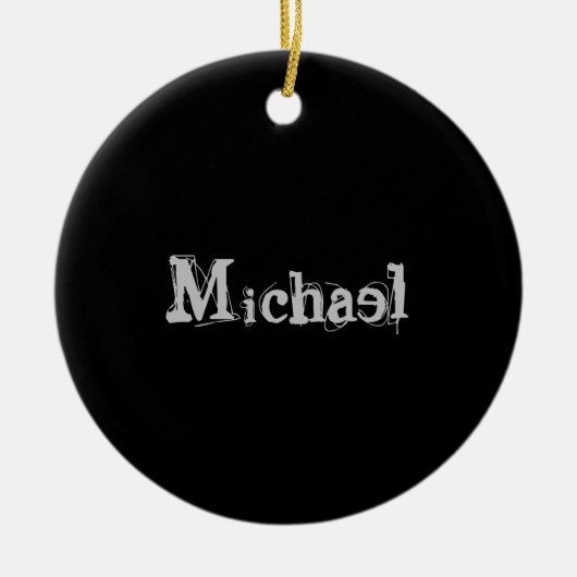 Minimalistischer moderner Monogrammname Schwarz-we Keramik Ornament (Vorne)