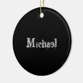 Minimalistischer moderner Monogrammname Schwarz-we Keramik Ornament (Links)