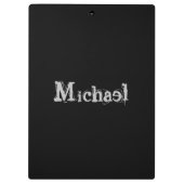 Minimalistischer moderner Monogrammname Schwarz-we Klemmbrett (Rückseite)
