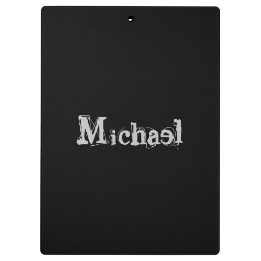 Minimalistischer moderner Monogrammname Schwarz-we Klemmbrett (Rückseite)