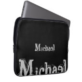 Minimalistischer moderner Monogrammname Schwarz-we Laptopschutzhülle (Vorne Rechts)