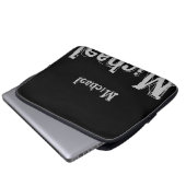 Minimalistischer moderner Monogrammname Schwarz-we Laptopschutzhülle (Vorne Knopf)