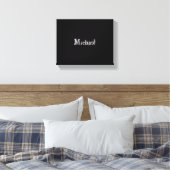 Minimalistischer moderner Monogrammname Schwarz-we Leinwanddruck (Insitu (Schlafzimmer))