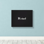 Minimalistischer moderner Monogrammname Schwarz-we Leinwanddruck (Insitu (Holzboden))