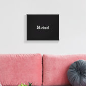 Minimalistischer moderner Monogrammname Schwarz-we Leinwanddruck (Insitu (Wohnzimmer))