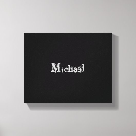 Minimalistischer moderner Monogrammname Schwarz-we Leinwanddruck (Vorderseite)