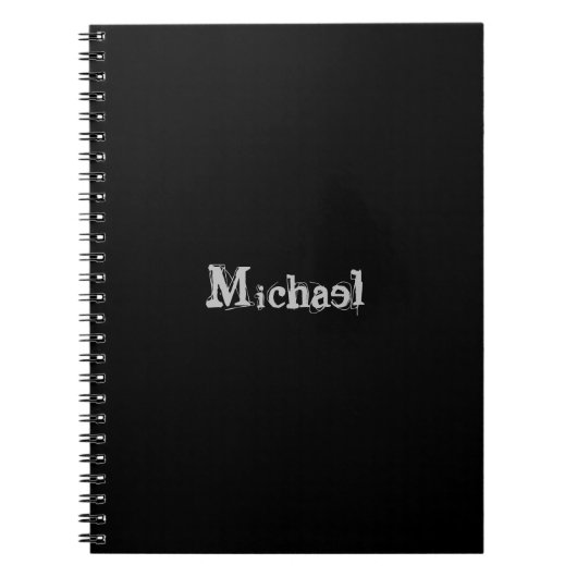 Minimalistischer moderner Monogrammname Schwarz-we Notizblock (Vorderseite)