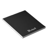 Minimalistischer moderner Monogrammname Schwarz-we Notizblock (angewinkelt)