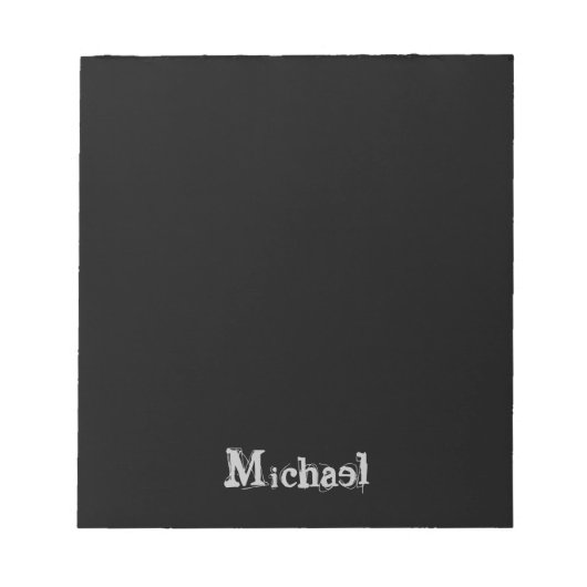Minimalistischer moderner Monogrammname Schwarz-we Notizblock (Vorderseite)