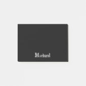 Minimalistischer moderner Monogrammname Schwarz-we Post-it Klebezettel (Vorderseite)