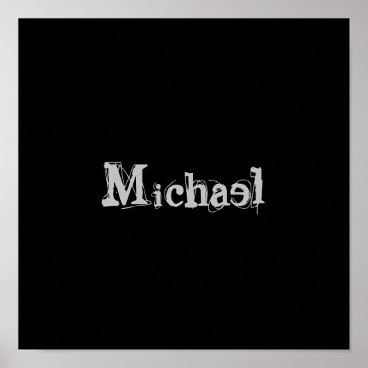 Minimalistischer moderner Monogrammname Schwarz-we Poster (Vorne)