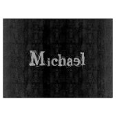 Minimalistischer moderner Monogrammname Schwarz-we Schneidebrett (Vorderseite)