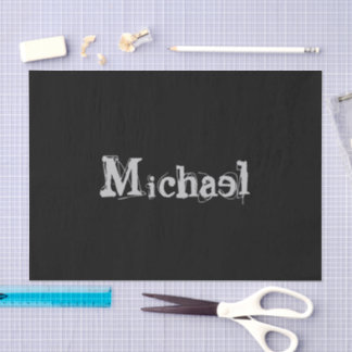 Minimalistischer moderner Monogrammname Schwarz-we Seidenpapier