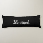 Minimalistischer moderner Monogrammname Schwarz-we Seitenschläferkissen (Rückseite)