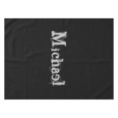 Minimalistischer moderner Monogrammname Schwarz-we Tischdecke (Vorderseite (Horizontal))