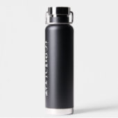 Minimalistischer moderner Monogrammname Schwarz-we Trinkflasche (Rückseite)