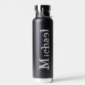Minimalistischer moderner Monogrammname Schwarz-we Trinkflasche (Links)