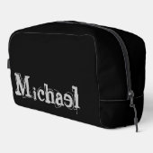 Minimalistischer moderner Monogrammname Schwarz-we Waschbeutel (Rechte Ecke)
