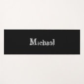 Minimalistischer moderner Monogrammname Schwarz-we Yogamatte (Vorderseite (Horizontal))