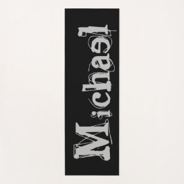 Minimalistischer moderner Monogrammname Schwarz-we Yogamatte