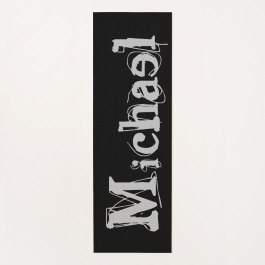 Minimalistischer moderner Monogrammname Schwarz-we Yogamatte (Vorderseite)