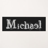 Minimalistischer moderner Monogrammname Schwarz-we Yogamatte (Vorderseite (Horizontal))