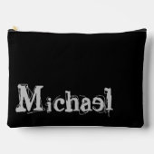 Minimalistischer moderner Monogrammname Schwarz-we Zubehörtasche (Vorderseite)