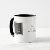 Minimalistischer moderner Name & Initialen auf ele Tasse (Vorderseite Links)