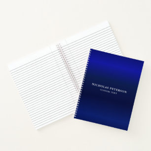 Minimalistischer moderner Navy Blue Metallic Name Notizblock